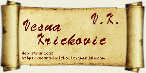 Vesna Kričković vizit kartica